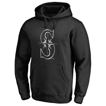 Men's Seattle Mariners Black Platinum Collection Pullover Hoodie - -