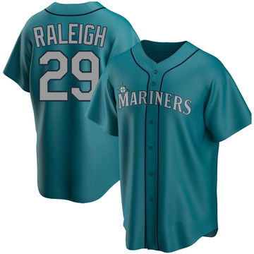 Men's Seattle Mariners Cal Raleigh Aqua Alternate Jersey - Replica