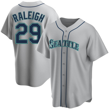 Men's Seattle Mariners Cal Raleigh Gray Road Jersey - Replica
