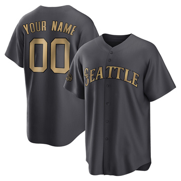 Men's Seattle Mariners Custom Charcoal Replica 2022 All-Star Jersey - Game